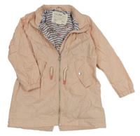 Světlerůžový plátěný jarní kabát H&M