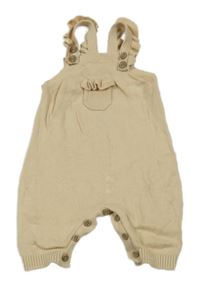 Béžové pletené laclové kalhoty s volánky Tu