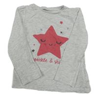 Sivé melírované tričko s hviezdou Mothercare