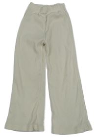 Smotanové rebrované nohavice Shein