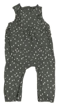 Šedý vzorovaný teplákový overal s volánky Next 