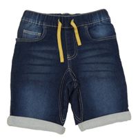 Tmavomodré teplákové riflové kraťasy Kids