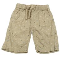 Béžové plátenné kraťasy s plachetnicemi Topomini