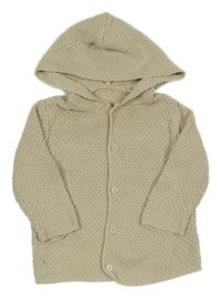 Béžový vzorovaný propínací svetr s kapucí George 