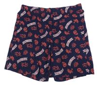 Tmavomodré bavlněné kraťasy Harry Potter