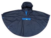 Tmavomodré šušťákové pláštěnkové pončo s kapucňou Quechua