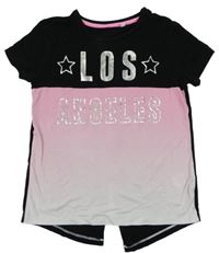 Černo-růžové tričko s nápisem C&A