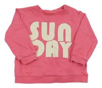 Ružová mikina s nápisom H&M