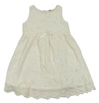 Biele čipkové šaty s mašlou zn. H&M