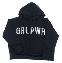 Čierna športová crop mikina s nápisom a kapucňou zn. PRIMARK