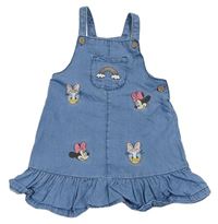 Svetlomodré rifľové šaty s Minnie a Daisy a vreckom Disney