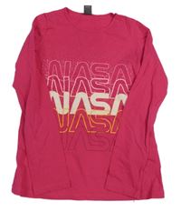 Malinové triko s nápisy - NASA atut