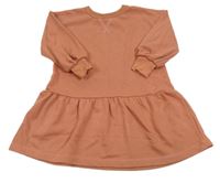 Skořicové teplákové oversize šaty H&M