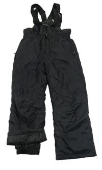 Černé šusťákové zimní oteplovačky s kšandami