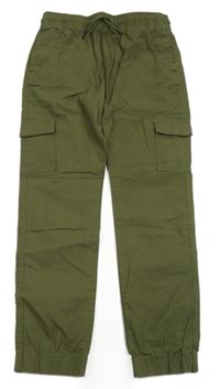 Khaki cargo cuff plátenné nohavice Deim Co.