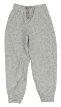 Svetlosivé vzorované plyšové nohavice Matalan