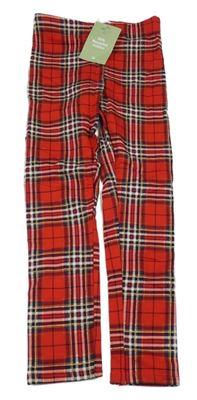 Nové - červeno-kostkované legíny H&M