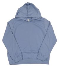 Modrofialová mikina s nápismi a dúhou a kapucňou SHEIN