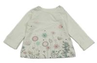 Biele tričko s pampeliškami Topomini