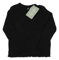 Nové - čierne rebrované tričko H&M