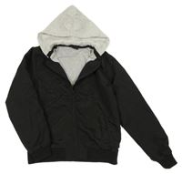 Černý šusťákový jarní bomber s odopínacíá kapucňou ZEEMAN