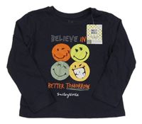 Nové - tmavomodré triko se smajlíky SMILEY WORLD