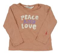 Pudrové tričko s nápismi H&M