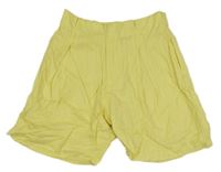 Žluté pruhované plátěné kraťasy Benetton