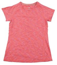 Křiklavě korálovo-fialovo-bílé melírované sportovní tričko H&M