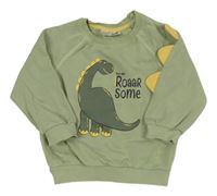 Světlekhaki mikina s dinosaurom Ergee