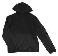 Černá mikina s kapsou a kapucí Adidas