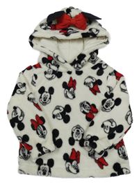 Smetanová plyšová mikina s Minnie a kapucí C&A