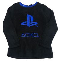 Čierna chlpatá mikina s logem PlayStation Primark