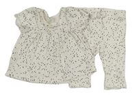 2set - Biele bodkovaná é rebrované tričko + legíny Matalan