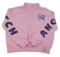 Růžová mikina se Stitchem a Angel Primark