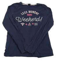 Tmavomodré tričko s nápisom zn. Y.F.K.