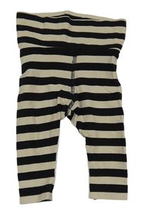 Béžovo-čierne pruhované ľahké tepláky H&M