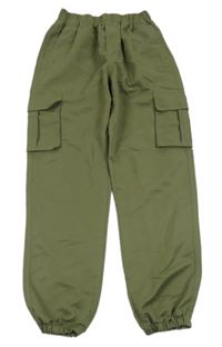 Khaki cargo cuff nohavice
