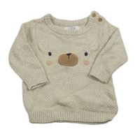 Béžový sveter s medvěďom F&F