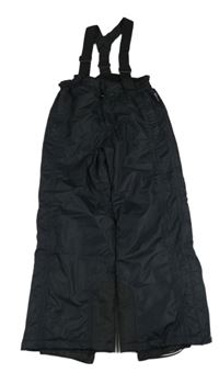 Černé šusťákové funkční oteplovačky s odepínacími kšandami