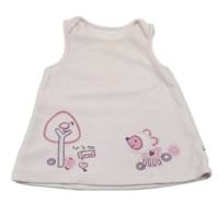 Svetloružové zamatové šaty so srnkou a stromkem M&S