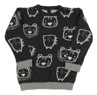 Antracitový sveter so zvířaty George
