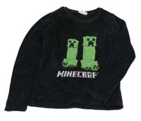 Čierna chlpatá mikina s creepery - Minecraft Primark