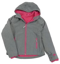 Sivá melírovaná softshellová bunda s kapucňou Yigga