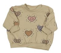 Béžová mikina so srdiečkami Next