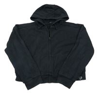 Čierna prepínaci crop mikina s kapucňou George