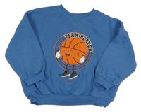 Modrá oversize mikina s basketbalovým loptou George