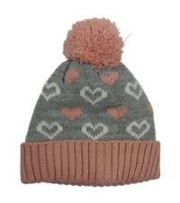 Sivo-staroružová čapica so srdiečkami a brmbolcom Topolino