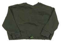 Khaki crop mikina s nápisom M&Co.