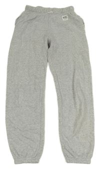 Světlešedé melírované tepláky s nášivkou H&M